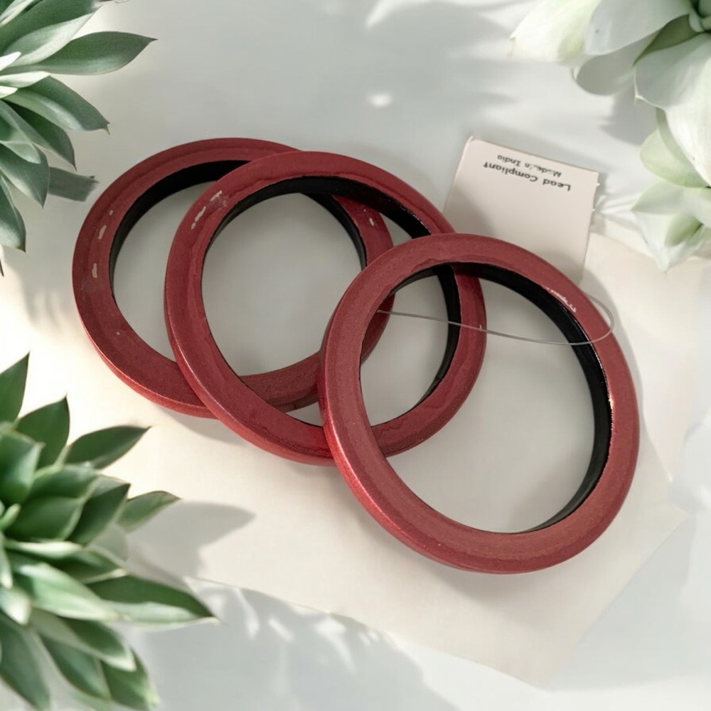 Muted Metallic Pink Bangle Bracelets Set